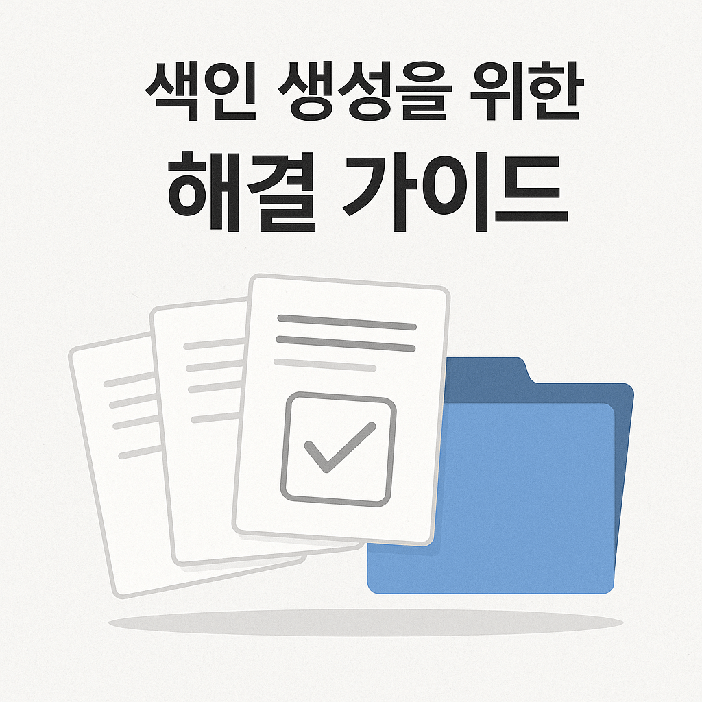 구글 서치 콘솔 색인 생성 해결 가이드