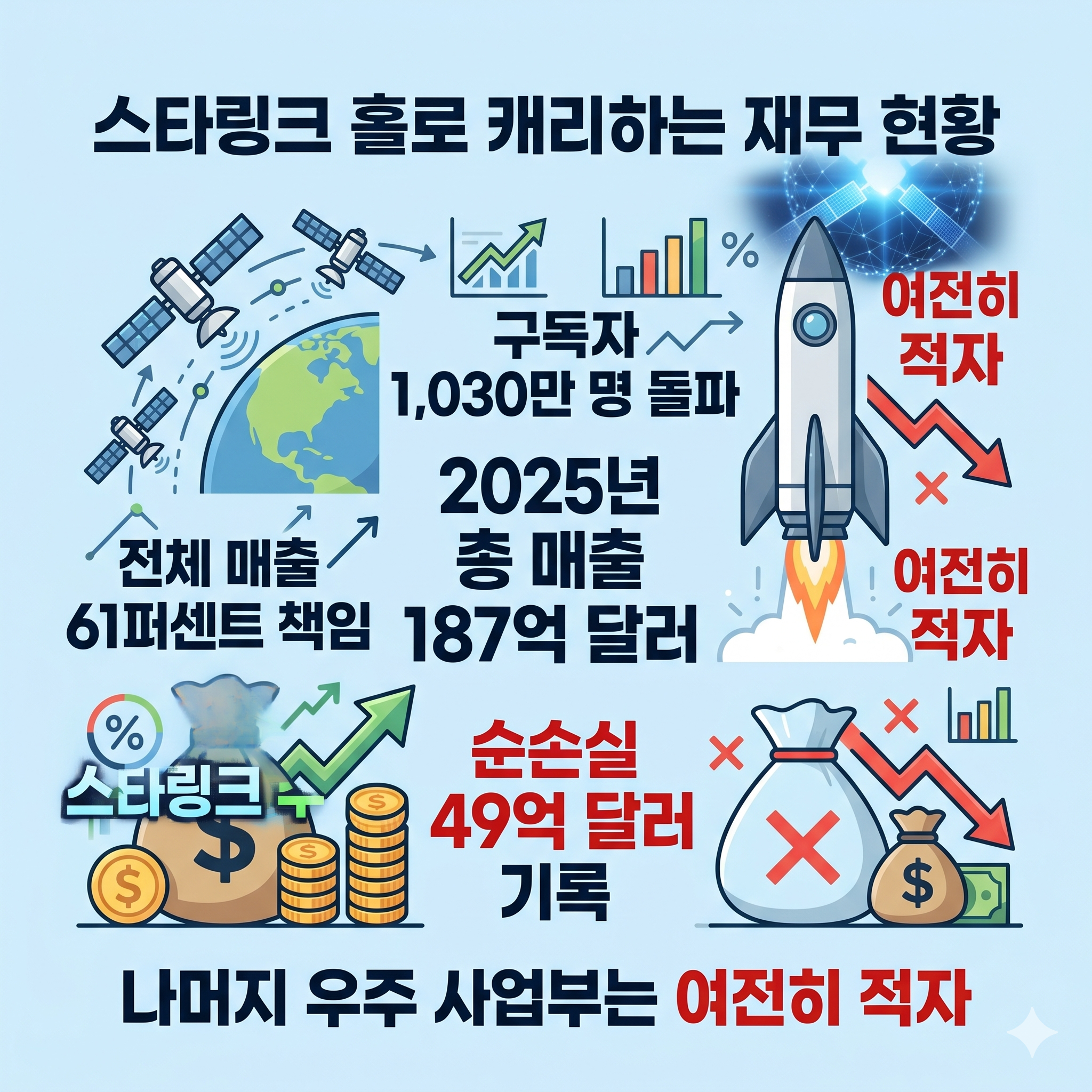 스페이스X 전체 매출 중 스타링크 비중 요약 카드