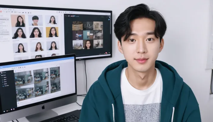 ai영상제작 툴을 활용한 실시간 영상 편집 모습