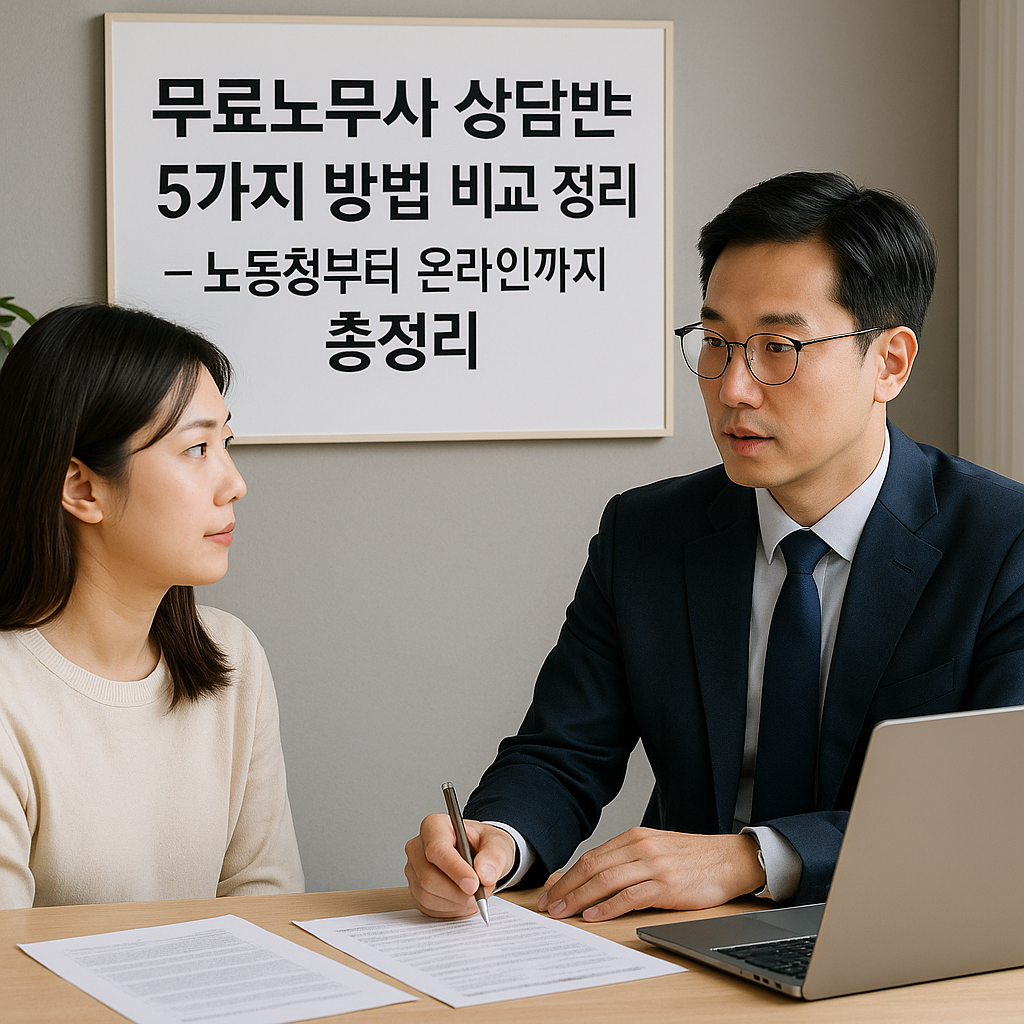 무료노무사 상담받는 5가지 방법 비교 정리 – 노동청부터 온라인까지 총정리