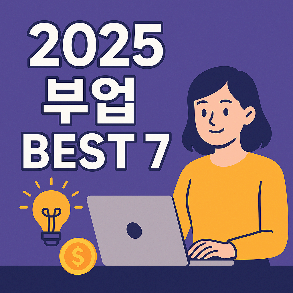 2025년 인기 부업 TOP7 - 소자본 / 재택 / N잡으로 수익 만들기