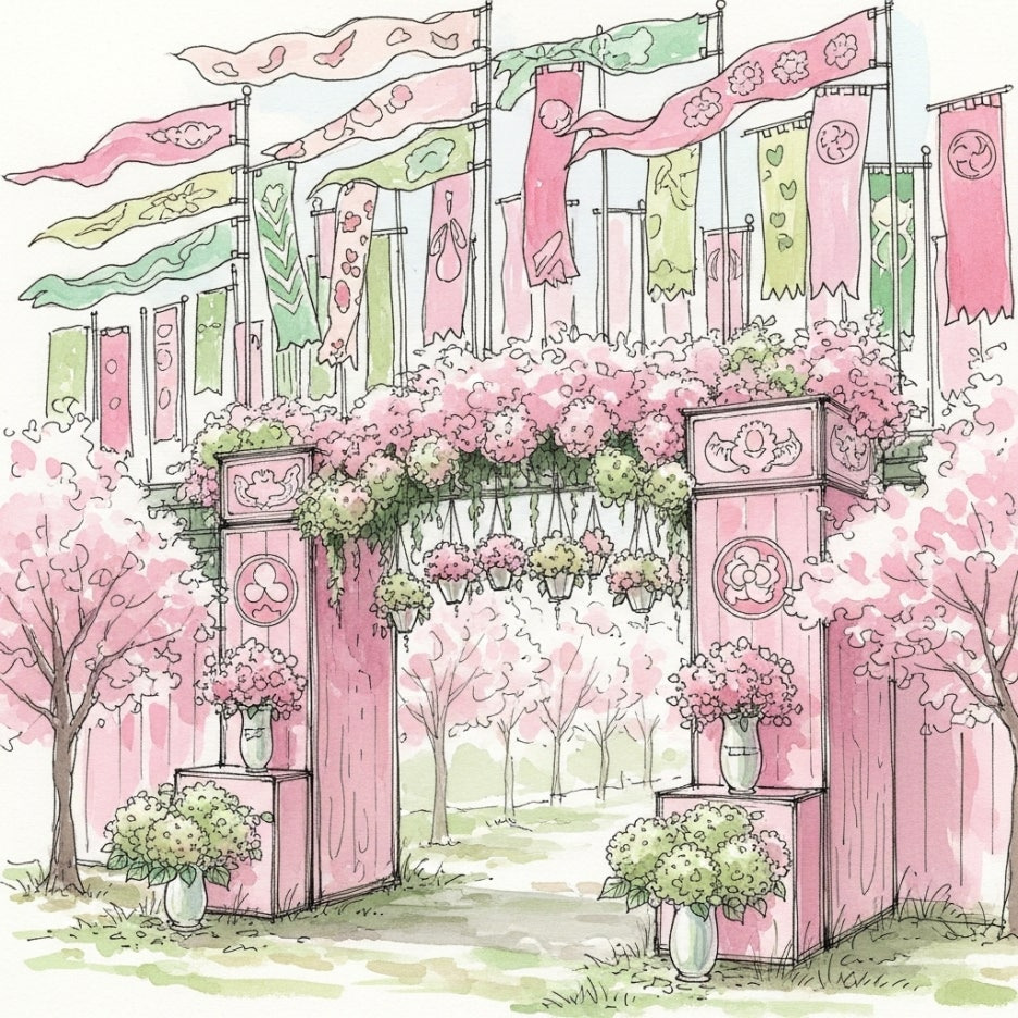 축제 분위기가 느껴지는 화사한 입구 모습