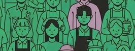 푸드&amp;#44; 뷰티&amp;#44; 패션 등 다양한 업종의 소상공인들이 모여 있는 일러스트로&amp;#44; 혁신적인 변화를 꿈꾸는 생활밀착형 소상공인들의 연대를 상징합니다.