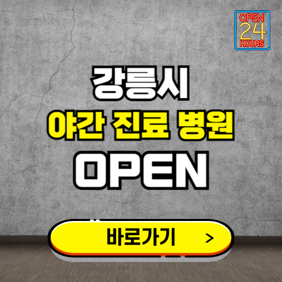 강원 강릉시 야간진료 병원 찾기 ❘ 24시 심야 밤 늦게 여는 병원