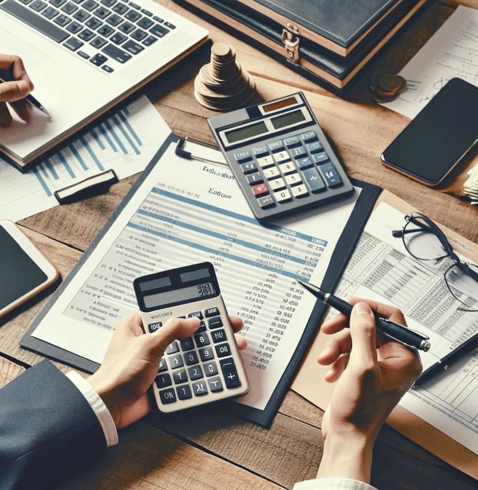 필요경비를 꼼꼼히 계산하는 모습