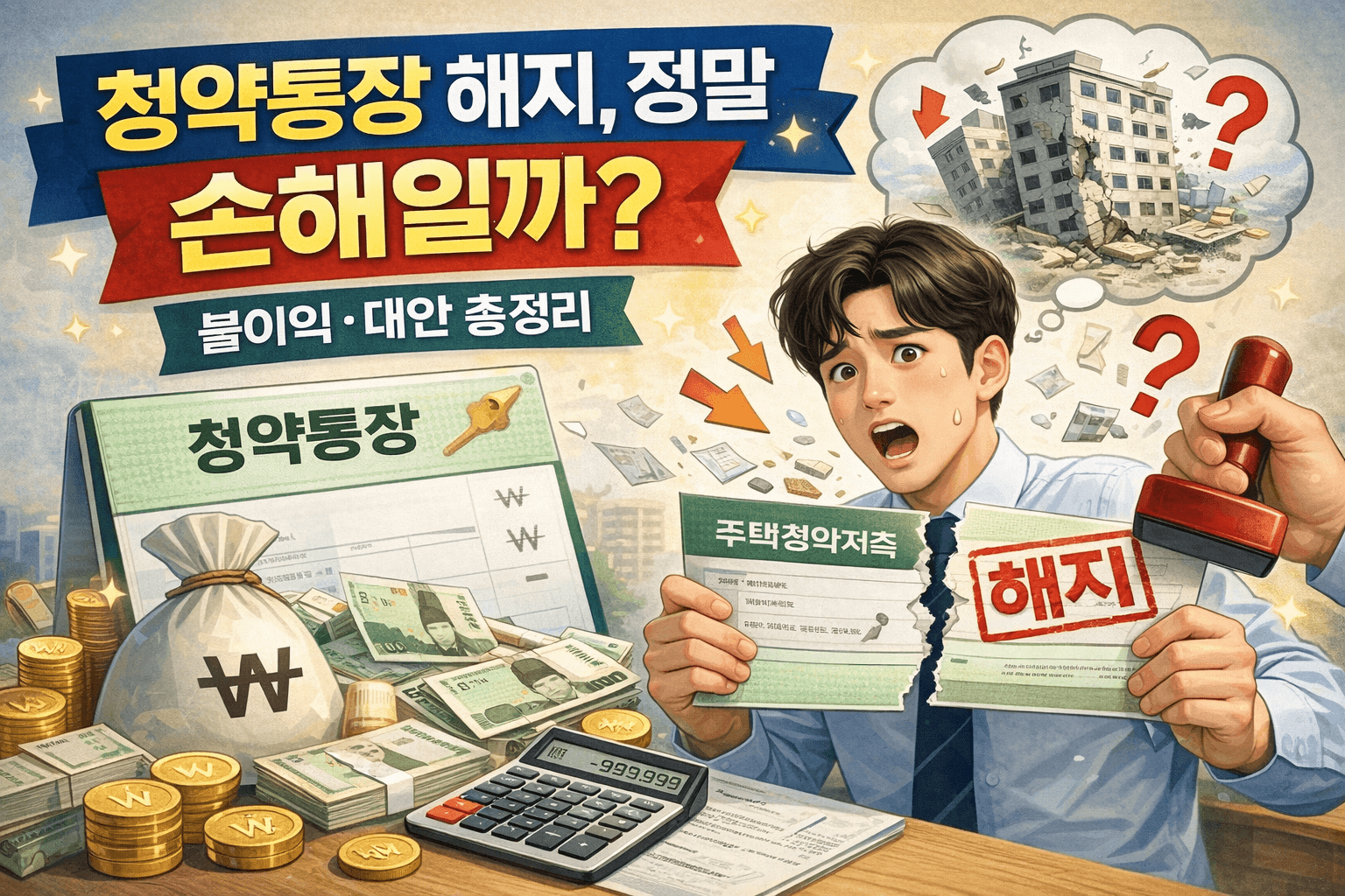 청약통장 해지, 정말 손해일까? 불이익·대안 총정리