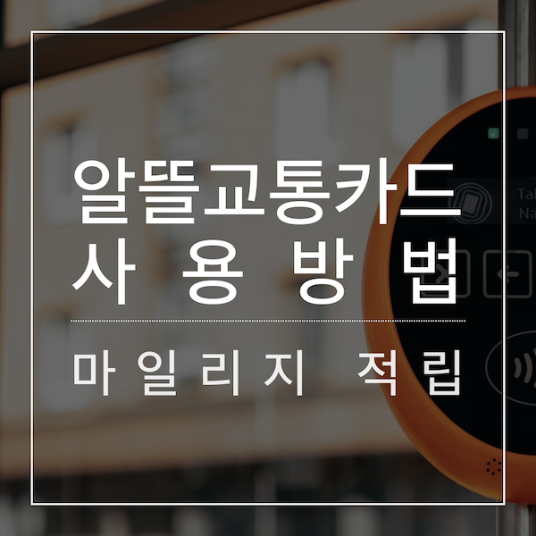 알뜰교통카드 사용방법