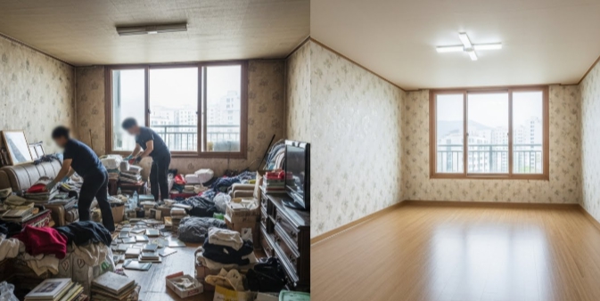 거제 고독사청소 후 모습