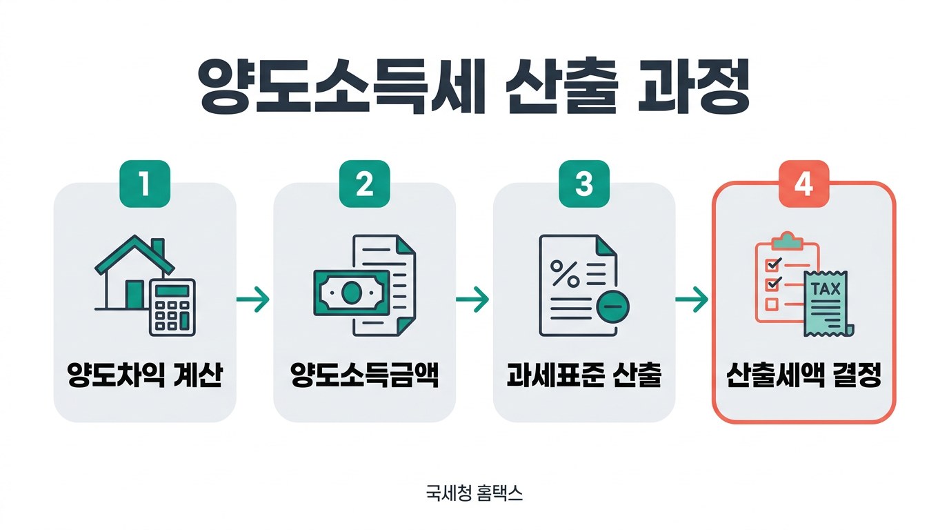 토지 양도소득세 계산기 양도소득세 산출 과정