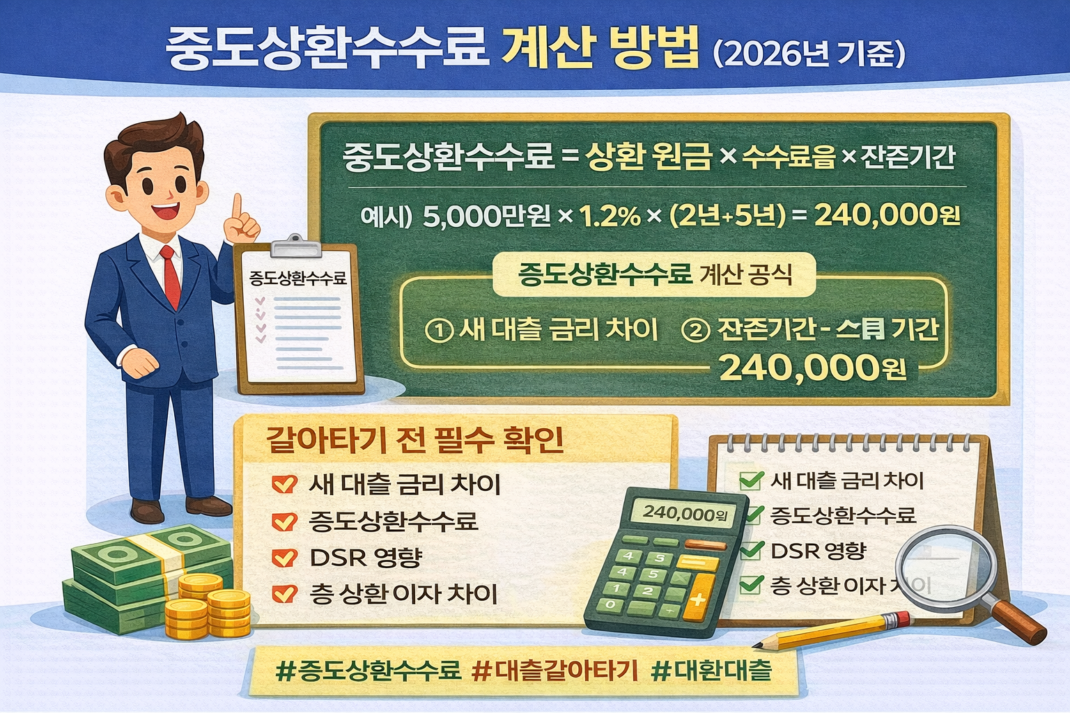 2026년 중도상환수수료 계산 방법