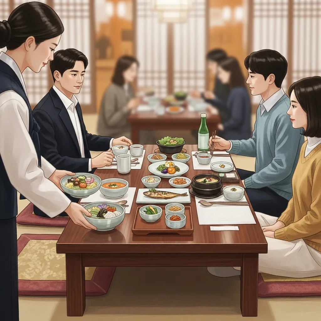 한정식 코스 천천히 식사