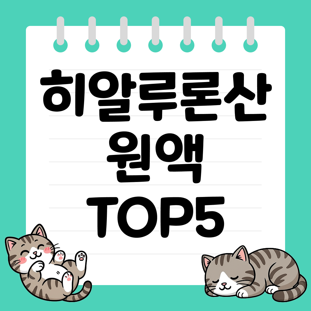 속건조 해결을 위한 고농축 히알루론산 원액 추천 TOP5
