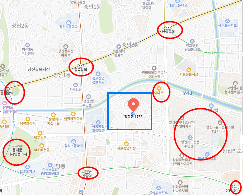 황학동 청계노르웨이숲 분양 지도