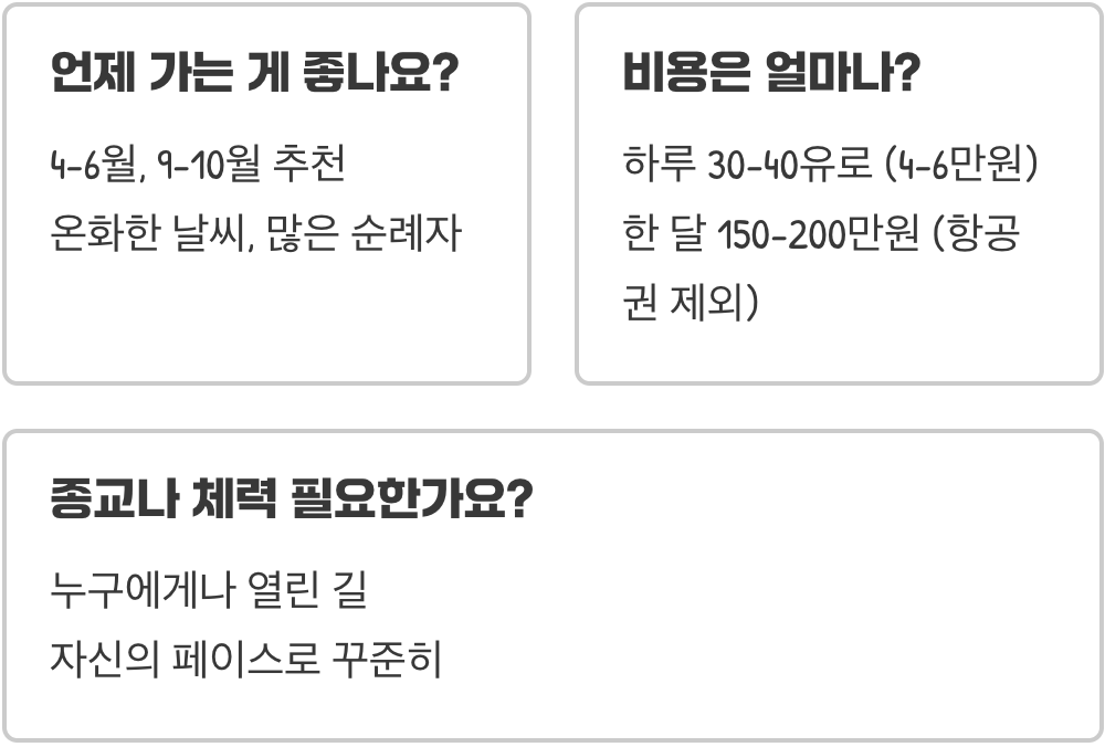 인생 버킷리스트 1순위&amp;#44; 산티아고순례길 한달 걷기 완벽 가이드