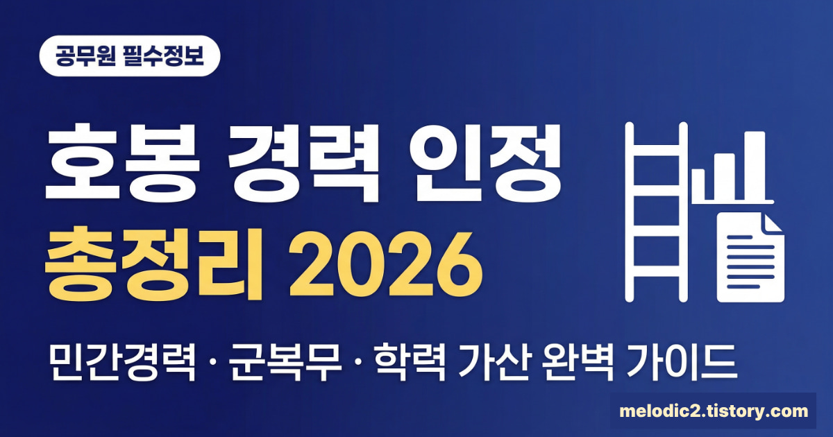 공무원 호봉 경력 인정 민간경력 군복무 학력별 가산 총정리