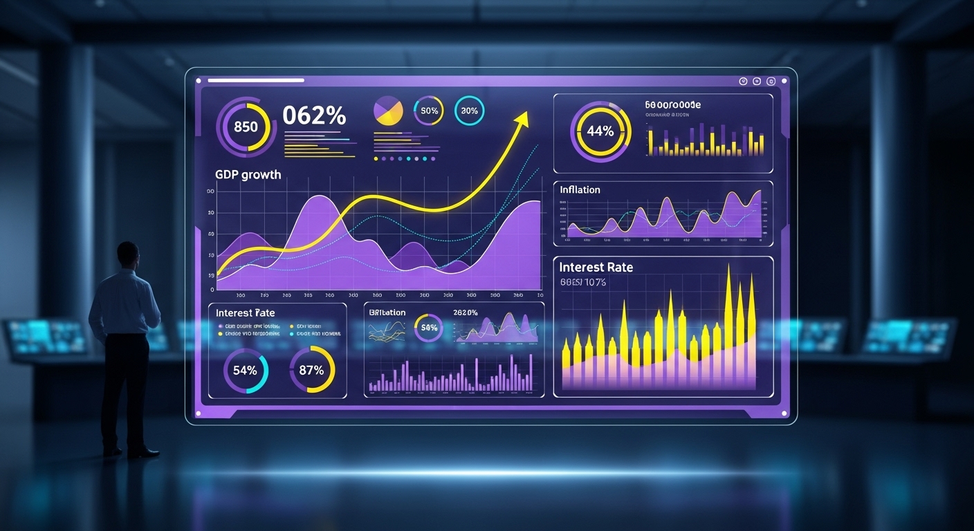 2025년 하반기 국내 경제의 주요 지표들을 시각화한 데이터 분석 화면