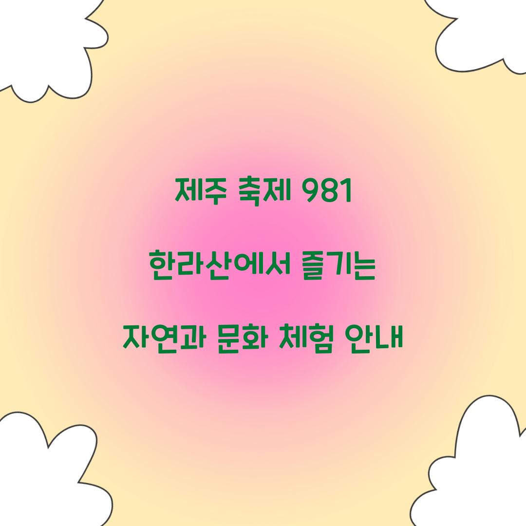 제주 축제 981 한라산