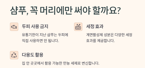 유통기한 지난 샴푸 활용법: 청소,세탁,세정제