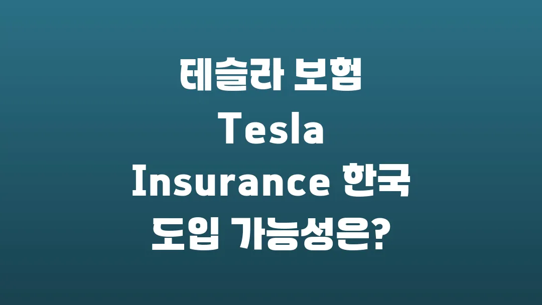 테슬라 보험 Tesla Insurance 한국 도입 가능성은?