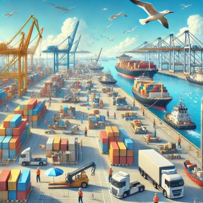 대형 항만의 모습