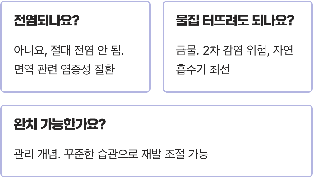 한포진 원인과 증상, 수포가 반복되는 이유 완전정리