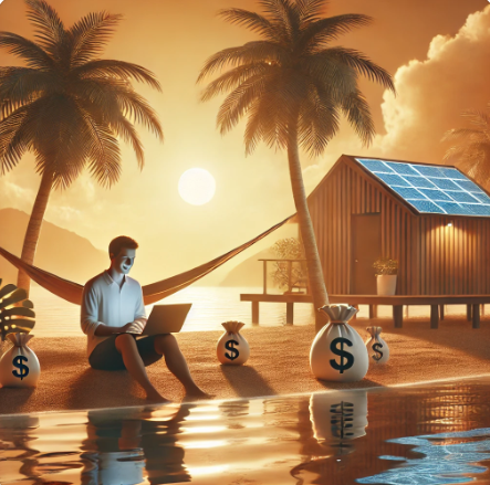 파이어족으로 여유로운 인생을 사는 이미지