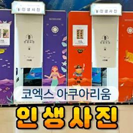 코엑스 아쿠아리움 인생사진 기계를 배경으로 한 메인 이미지