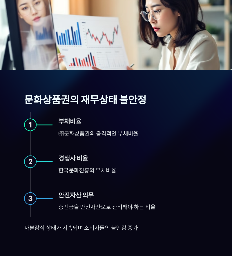 ㈜문화상품권의 재무 상태의 불안정성이 큰 문제로 부각