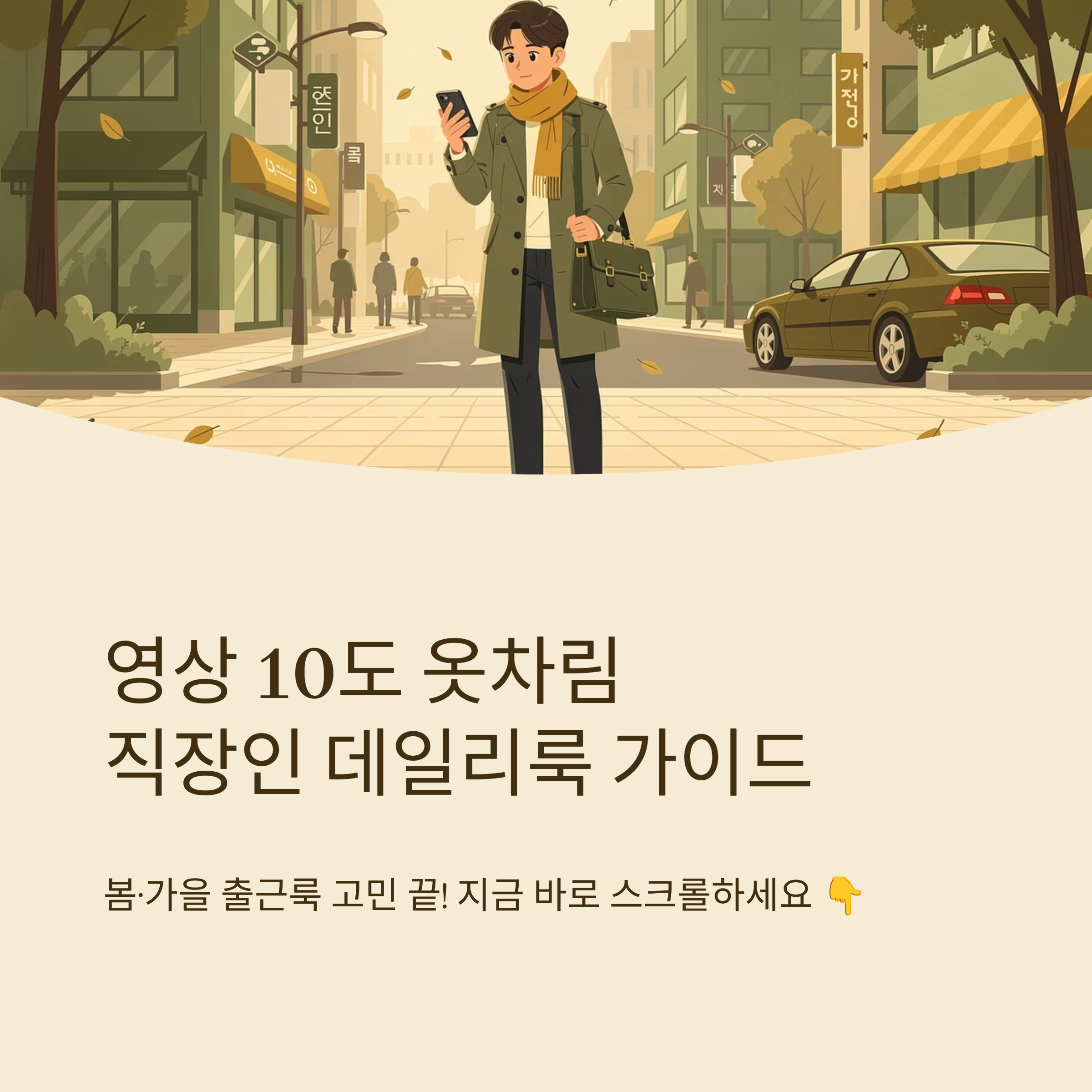 영상 10도 옷차림 직장인 데일리룩 가이드