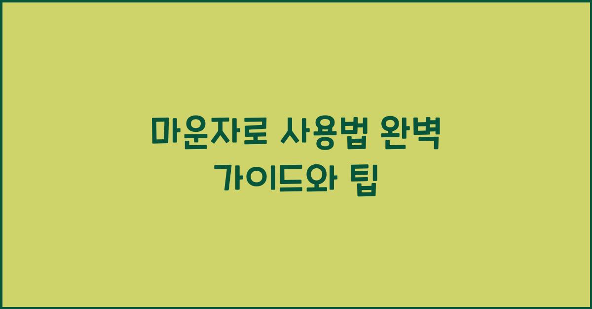 마운자로 사용법