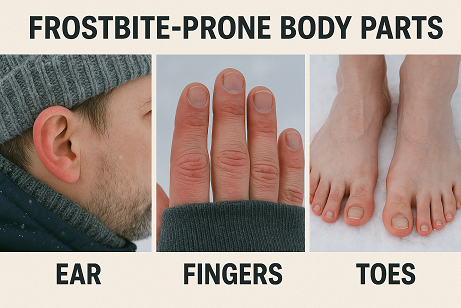 동상이 잘 생기는 신체 부위와 이유 (귀, 손가락, 발가락)