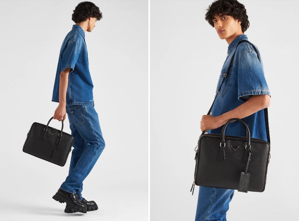 프라다 사피아노 가죽 브리프케이스 2