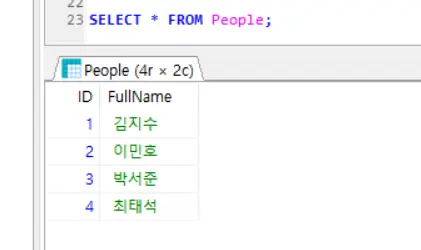 people 테이블