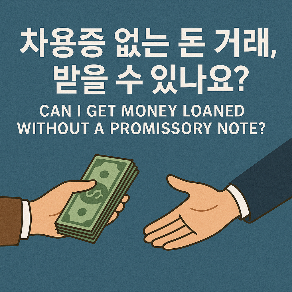 차용증 없는 돈 거래, 받을 수 있을까? 법적 대응 A to Z
