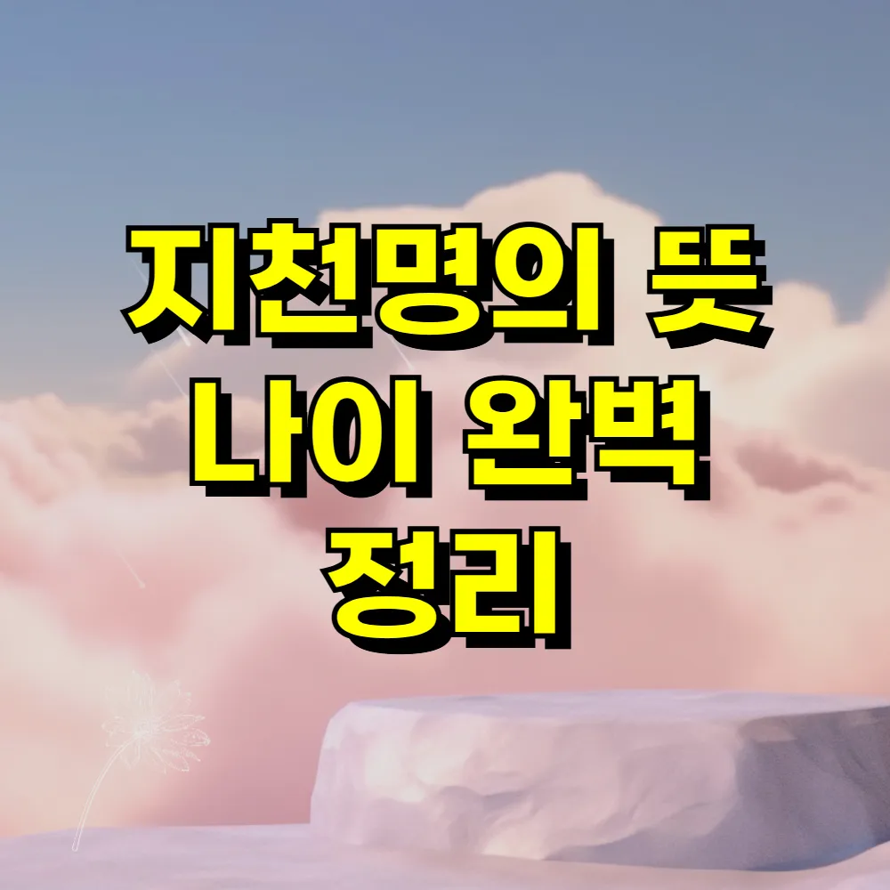지천명의 뜻 나이 완벽 정리