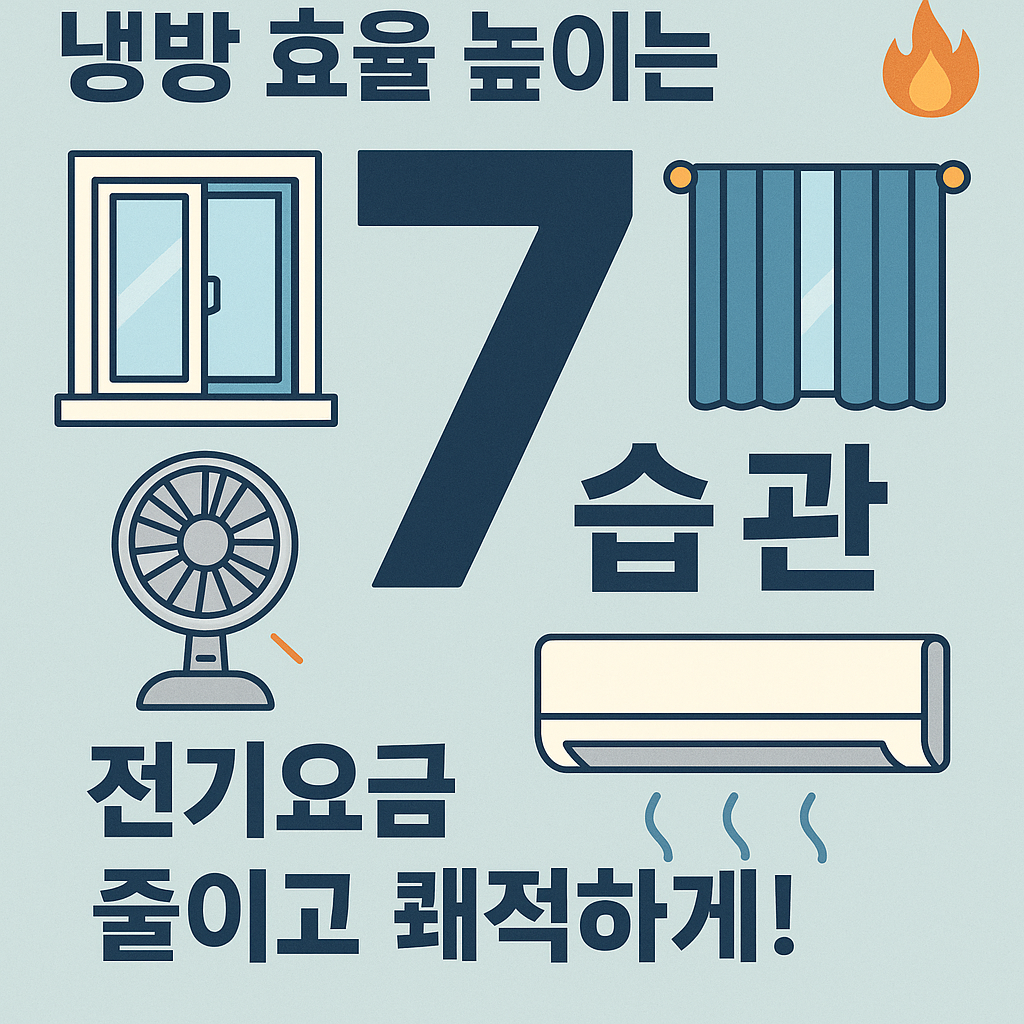 냉방 효율 높이는 7가지 습관 – 전기요금 줄이고 쾌적하게!