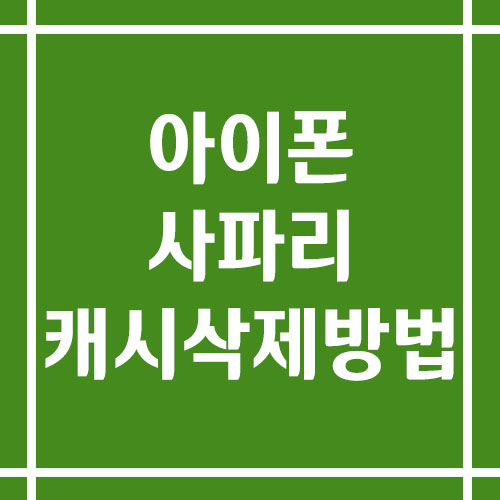아이폰 사파리 캐시 삭제 방법