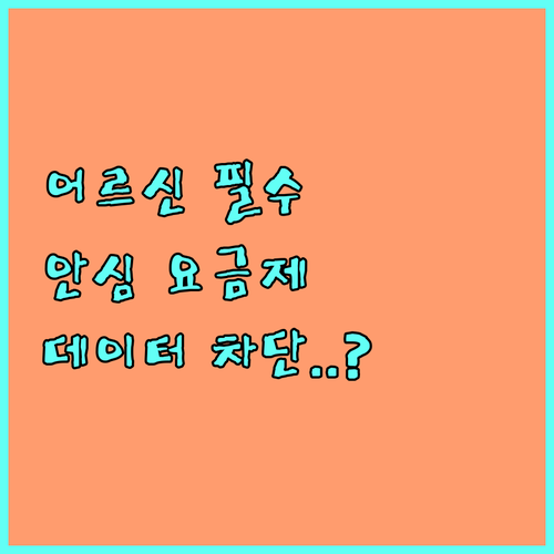 어르신 안심 요금제 특징과 데이터 차..