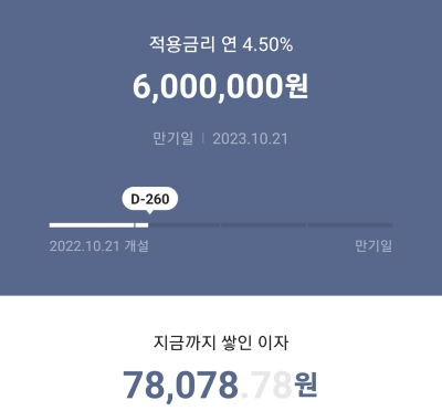 실제 이자 쌓이는 모습