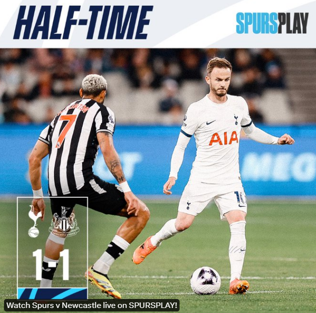 토트넘 vs 뉴캐슬 친선경기