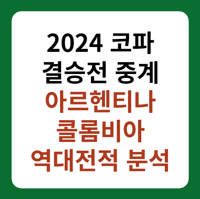 아르헨티나, 콜롬비아 결승전 중계 '2024 코파아메키라' 승부예측 썸네일 이미지