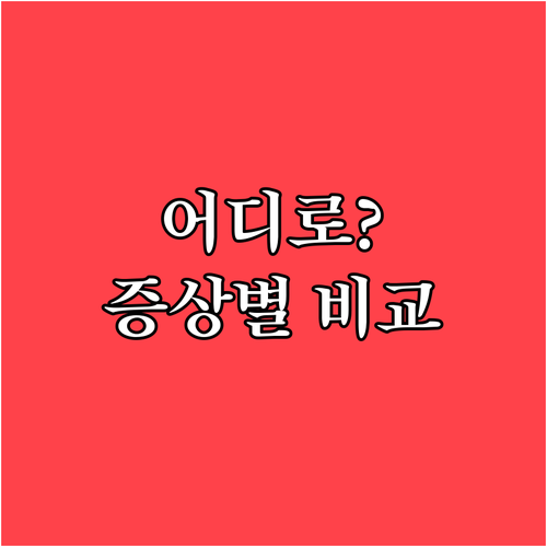 이비인후과 내과 선택 가이드 증상별 