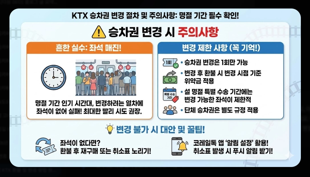 명절 KTX 환불 및 변경 방법 완벽 가이드
