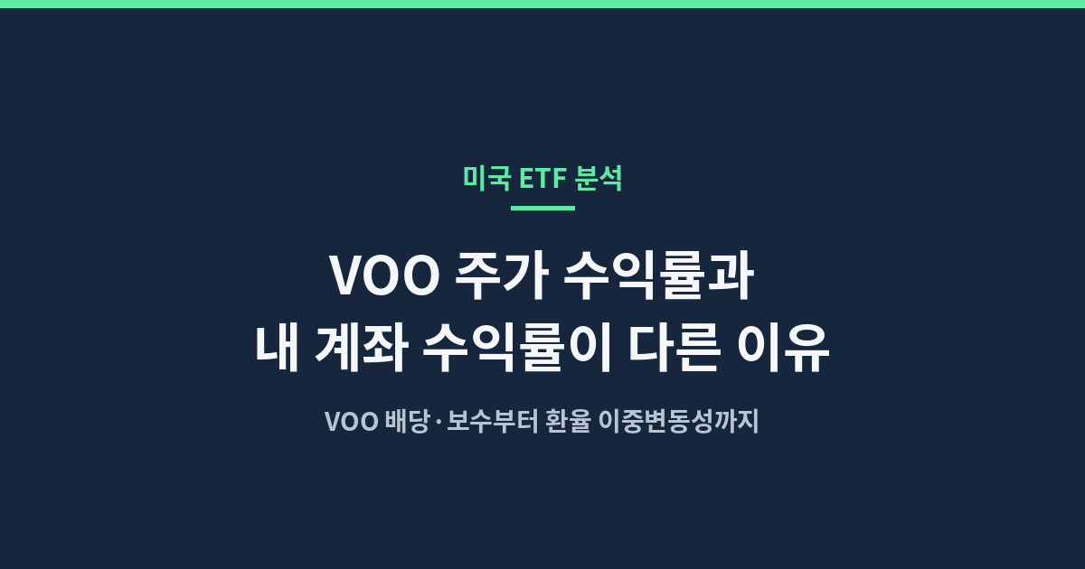 VOO ETF 배당·운용보수와 원화 환산 수익률 분석