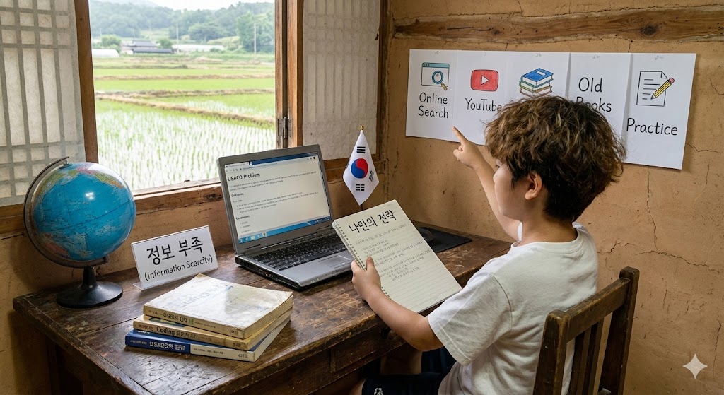 정보의 기회가 적은 시골에서 온라인 자료 중심으로 USACO 도전하기