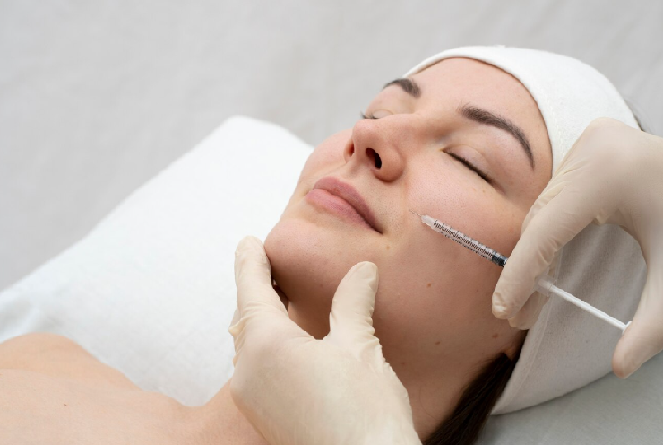 스킨보톡스를 맞는 여성