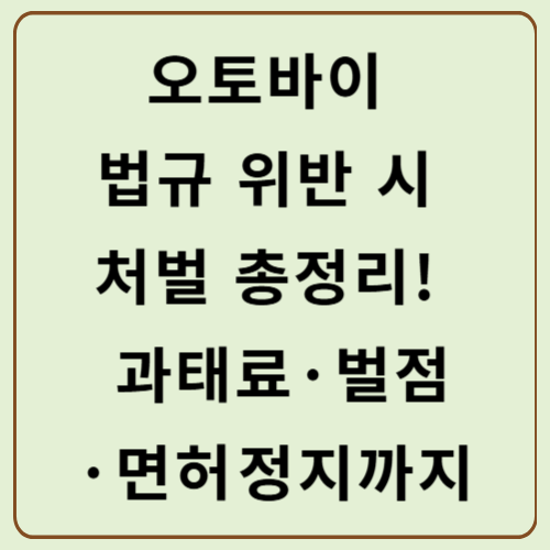 오토바이 법규 위반 시 처벌. 과태료, 벌점, 면허 정지까지