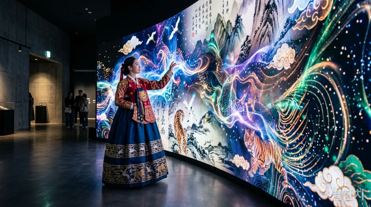 인터랙티브 AI 아트를 통해 새로운 예술 형식을 탐색하는 모습