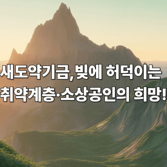 새도약기금, 빚에 허덕이는 취약계층·소상공인의 희망!