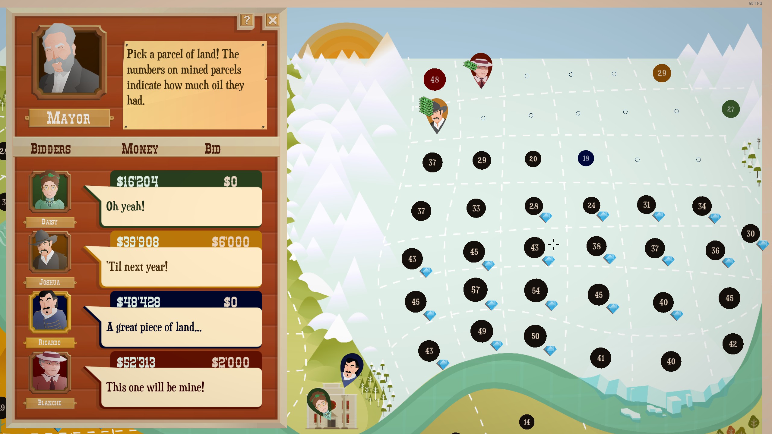 땅을 경매하는 모습